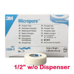 3M Micropore Surgical Tape 1/2" x 9.1m w/o Dispenser
