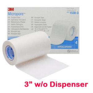 3M Micropore Surgical Tape 3" x 9.1m w/o Dispenser - 4's/box
