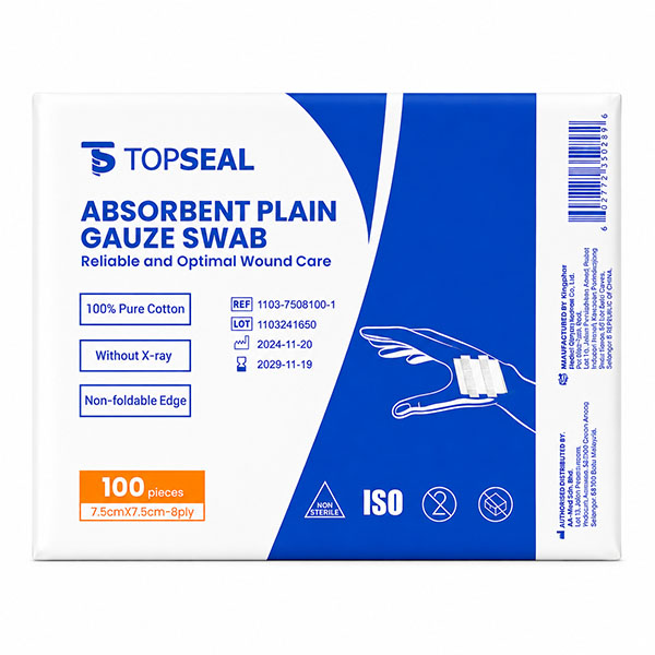 Precut Gauze Swab - 7.5cm x 7.5cm - Top Seal